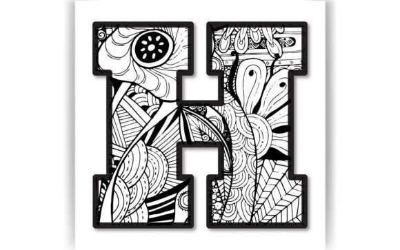 Decorative H Letter Coloring Page KID Graphics & Crafts Review