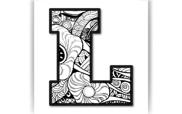 Decorative L Letter Coloring Page KIDS Graphics