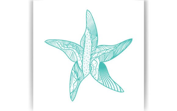 Decorative Starfish Graphics for Crafts