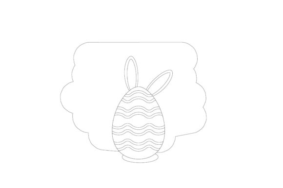 Easter Egg Decorative Icon Coloring Page Graphics