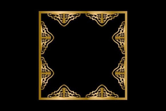 Elegant Golden Frame Art Decorative Graphics