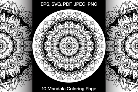 Floral Decorative Mandala Coloring Page Graphics Review