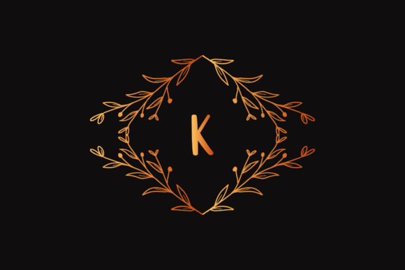 Floral Monogram Decorative Graphics for Crafts