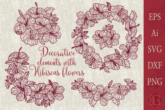 Hibiscus Graphics for Crafts & Design