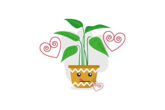 Kawaii Cute Expression Decorative Plant Graphics & Icons