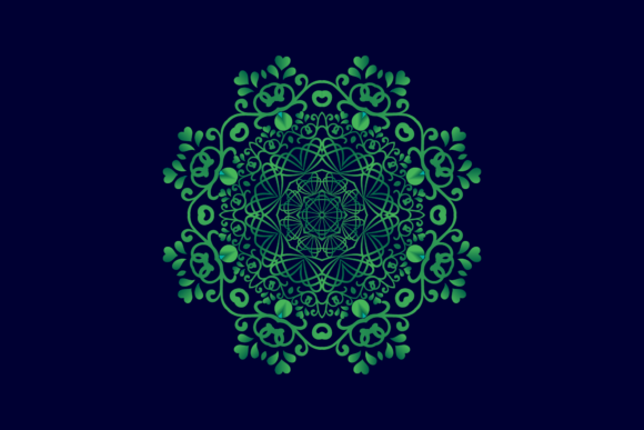 Mandala Green Decorative Graphics and Patterns