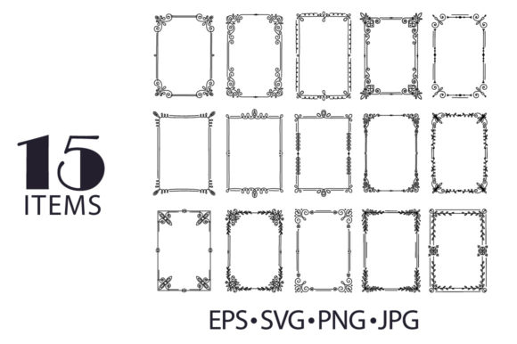 Vintage Hand Drawn Frames for Graphics & Crafts